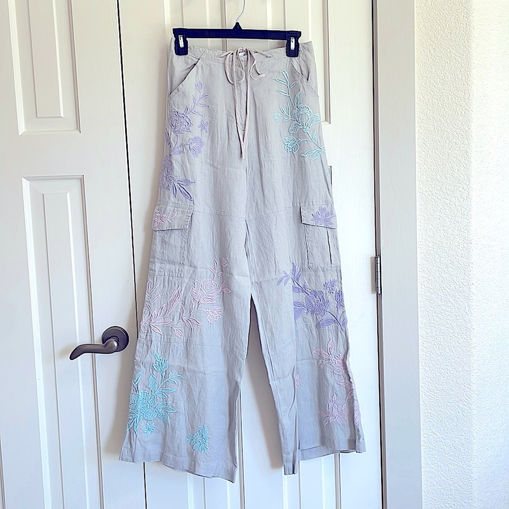 NWT Johnny Was Hazel Linen Drawstring Pant